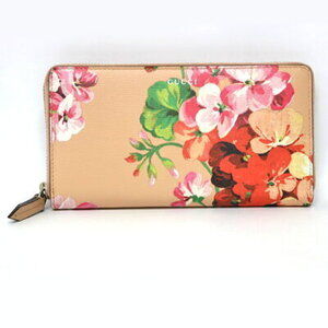 Gucci Blooms Leather Zip Around Long Wallet Blush Pink Floral Flower